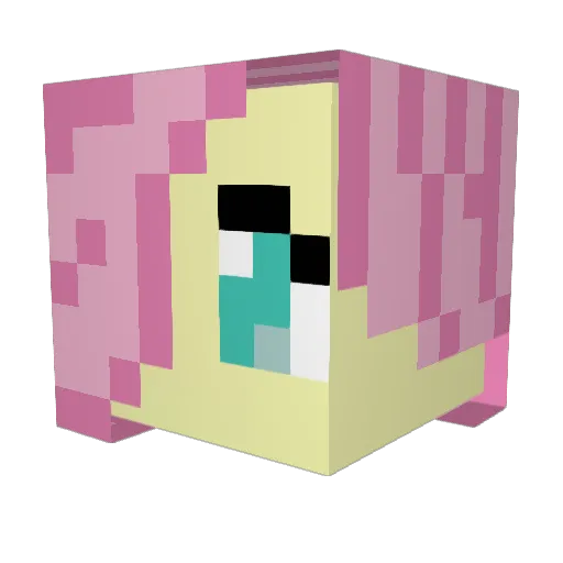 Fluttershy178 Minecraft avatar head, 3D render