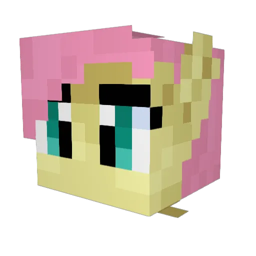 Fluttershy2b2t Minecraft avatar head, 3D render