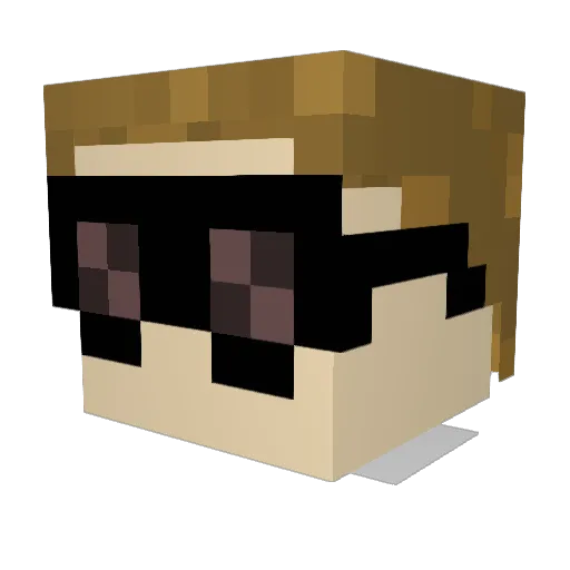 Fluusa Minecraft avatar head, 3D render