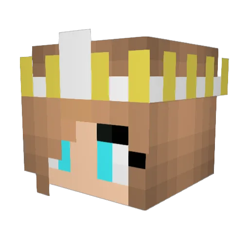 Fluuuter Minecraft avatar head, 3D render