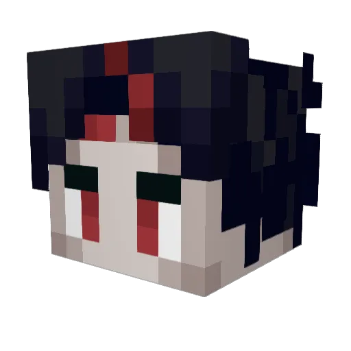 Fluuuuufff Minecraft avatar head, 3D render