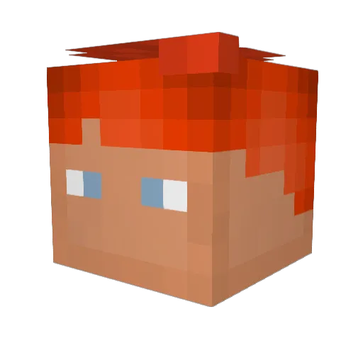 Fluv42 Minecraft avatar head, 3D render