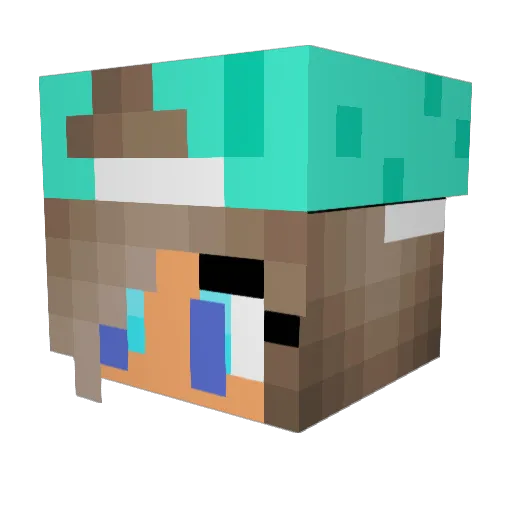 FluxCyanide Minecraft avatar head, 3D render