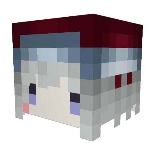 FluxKB Minecraft avatar head, 3D render