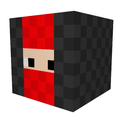 Fluxf10n Minecraft avatar head, 3D render