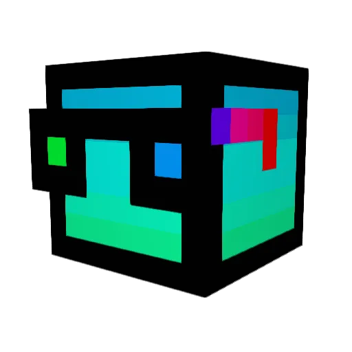 Fluxhy Minecraft avatar head, 3D render