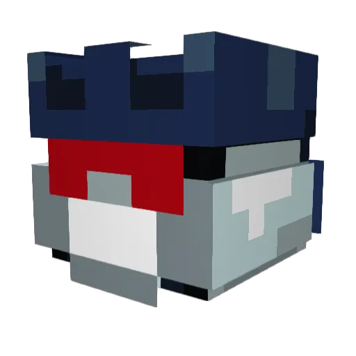 Fluxicution Minecraft avatar head, 3D render
