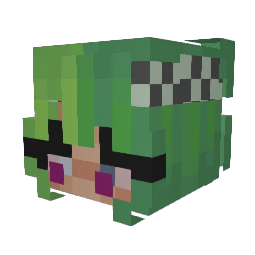 Fluxicutioner Minecraft avatar head, 3D render