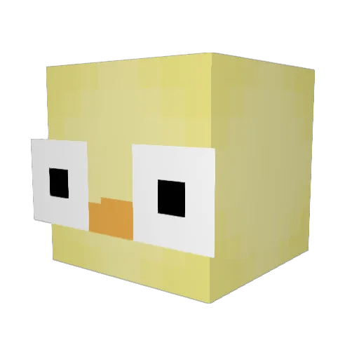 Fluxingo Minecraft avatar head, 3D render