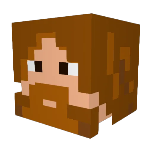 Fluxsama Minecraft avatar head, 3D render