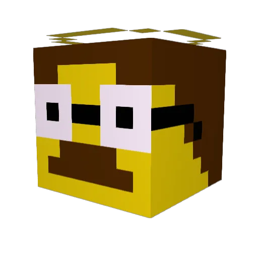 Fluxsynth Minecraft avatar head, 3D render