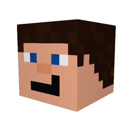FluxusMuvek Minecraft avatar head, 3D render