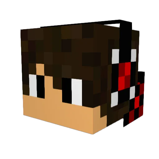 Fluxy07 Minecraft avatar head, 3D render