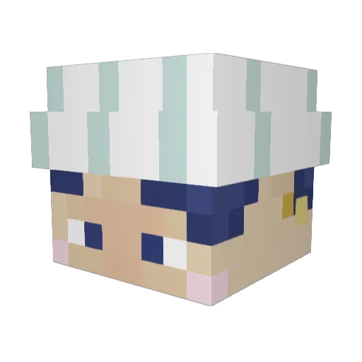 Flwff Minecraft avatar head, 3D render