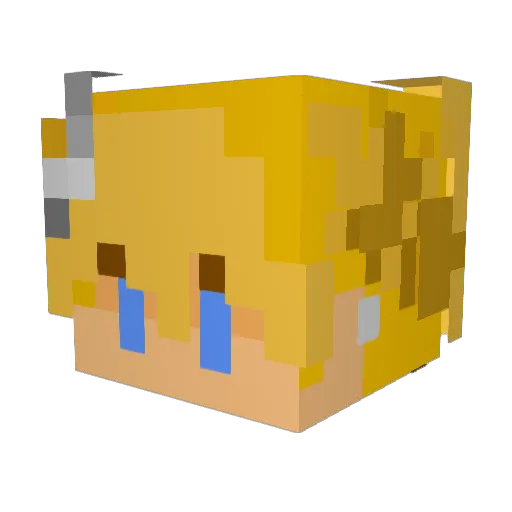 FlyBeanz Minecraft avatar head, 3D render