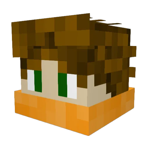 FlyDG Minecraft avatar head, 3D render