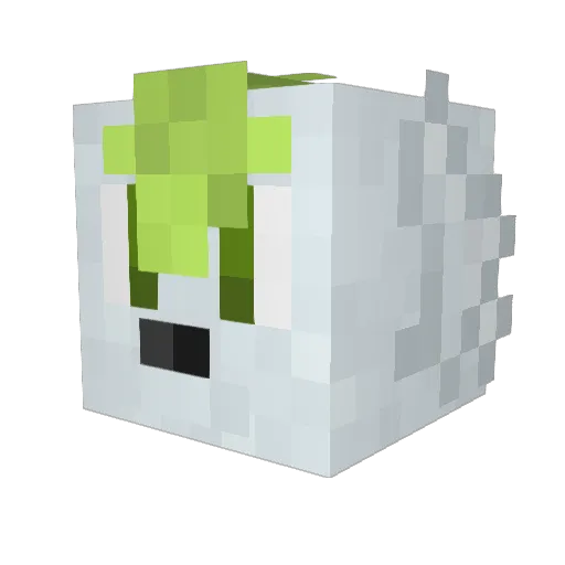 FlyMePerson Minecraft avatar head, 3D render