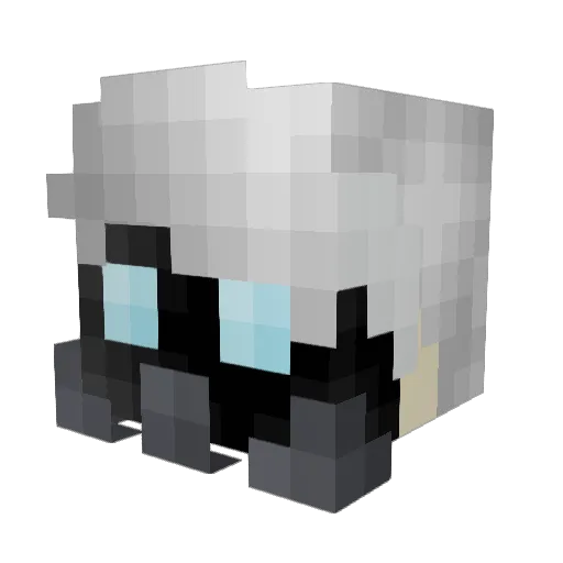 FlyQwon Minecraft avatar head, 3D render