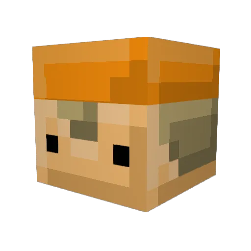 FlyingBread Minecraft avatar head, 3D render