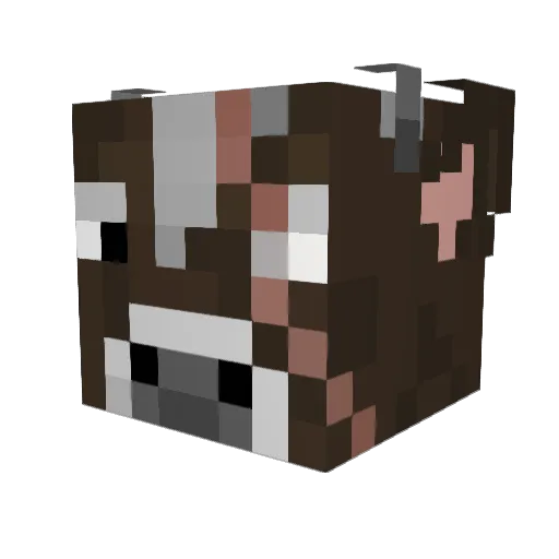FlyingCowMan Minecraft avatar head, 3D render
