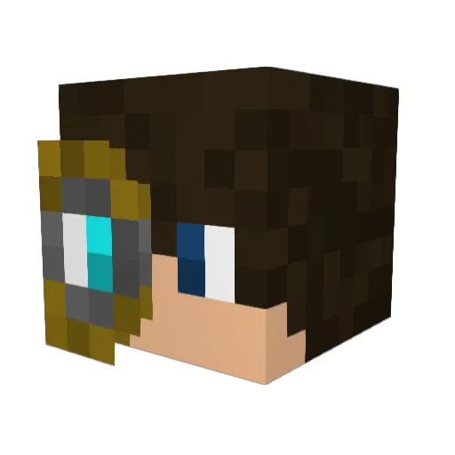 FlyingGecko Minecraft avatar head, 3D render