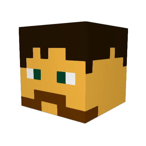 FlyingMartin Minecraft avatar head, 3D render