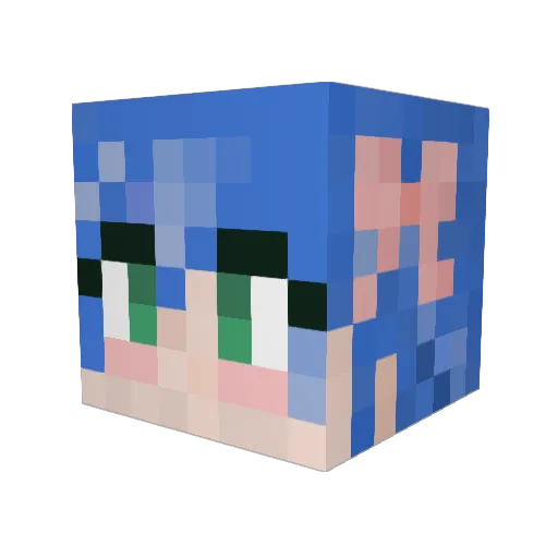 Flying_birddd Minecraft avatar head, 3D render
