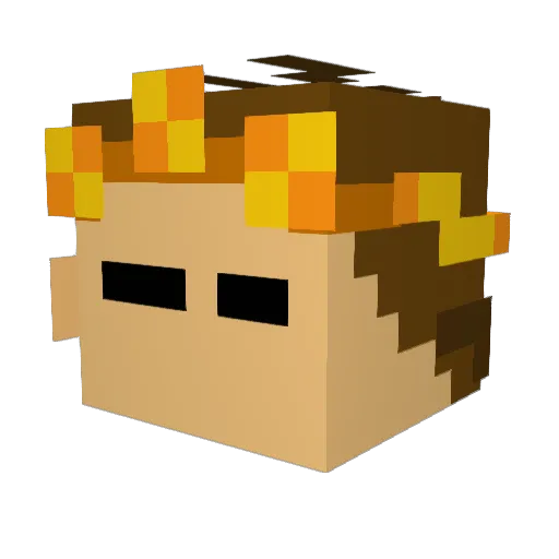FlynnNut Minecraft avatar head, 3D render