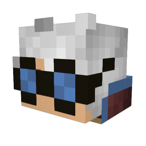 Flyntloch Minecraft avatar head, 3D render