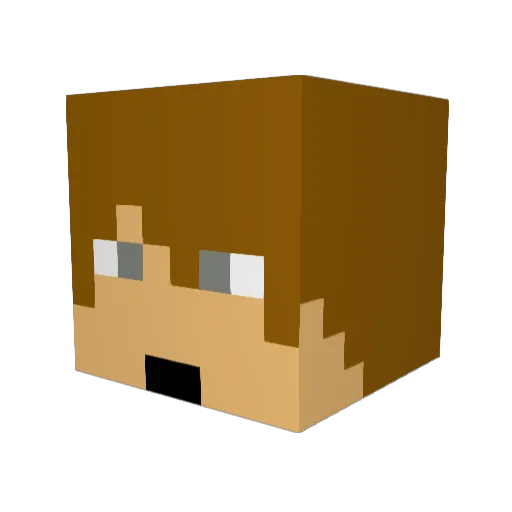 Flyvoice Minecraft avatar head, 3D render