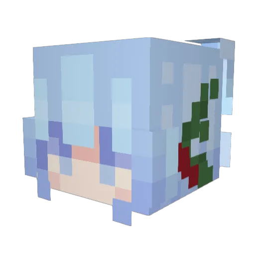 Flyyye Minecraft avatar head, 3D render