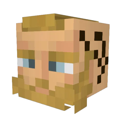 Flzer Minecraft avatar head, 3D render