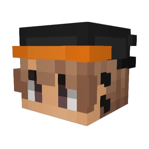 Fn1ky Minecraft avatar head, 3D render