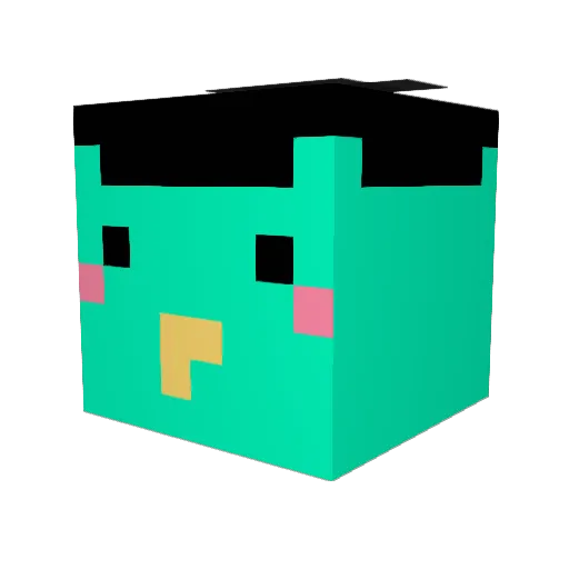 Fnandu Minecraft avatar head, 3D render