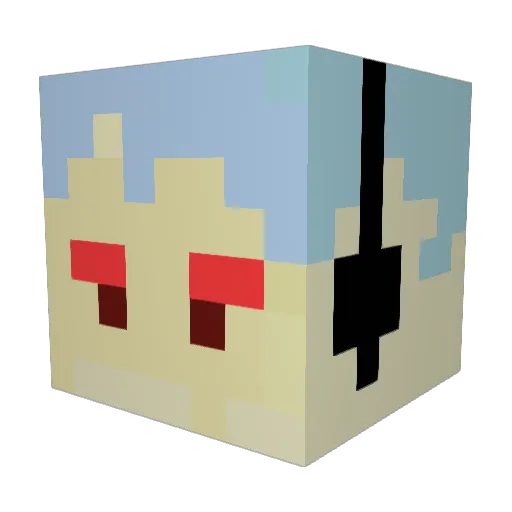 Fndors Minecraft avatar head, 3D render