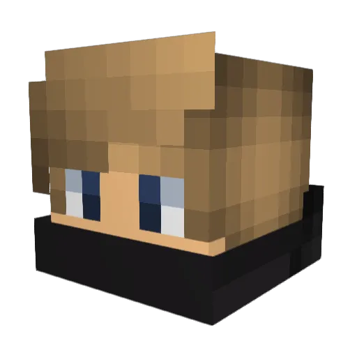 Fneddern Minecraft avatar head, 3D render