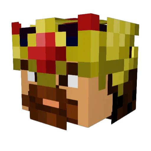 Fnokie Minecraft avatar head, 3D render