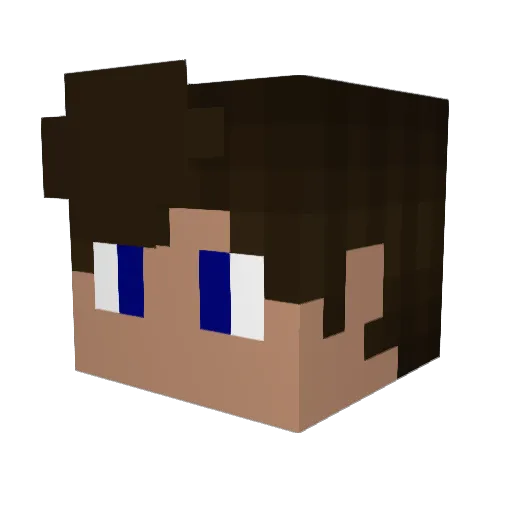 Fnuel Minecraft avatar head, 3D render