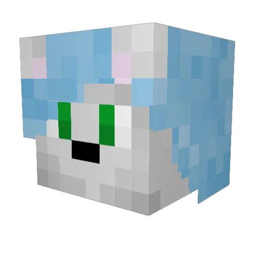 Fnutek Minecraft avatar head, 3D render