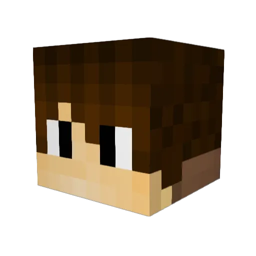 Fnutt Minecraft avatar head, 3D render