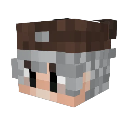 Fo2Sh Minecraft avatar head, 3D render
