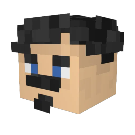 FoFkaa Minecraft avatar head, 3D render