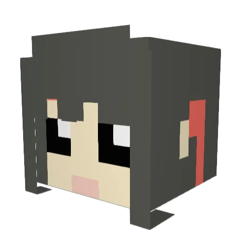 FoamCat Minecraft avatar head, 3D render