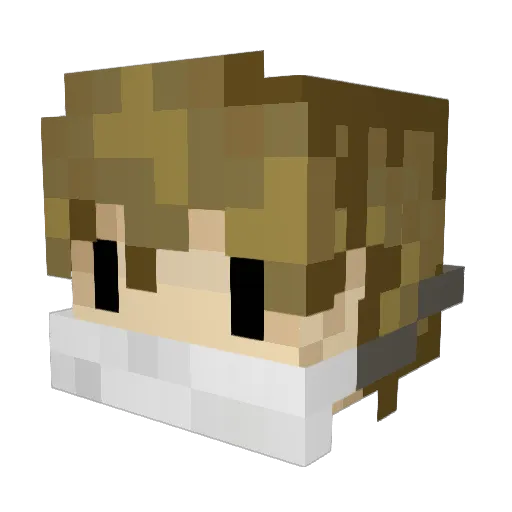 FobbyAsian Minecraft avatar head, 3D render