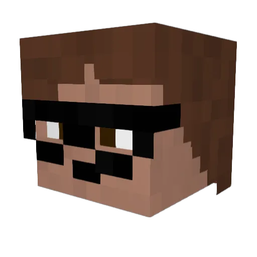 Fockzhound Minecraft avatar head, 3D render
