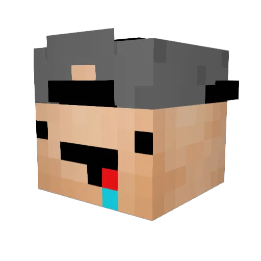 Focus02player Minecraft avatar head, 3D render