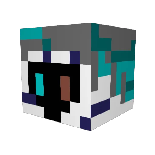 Fodens Minecraft avatar head, 3D render