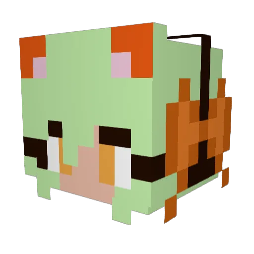 Fodgilinei Minecraft avatar head, 3D render