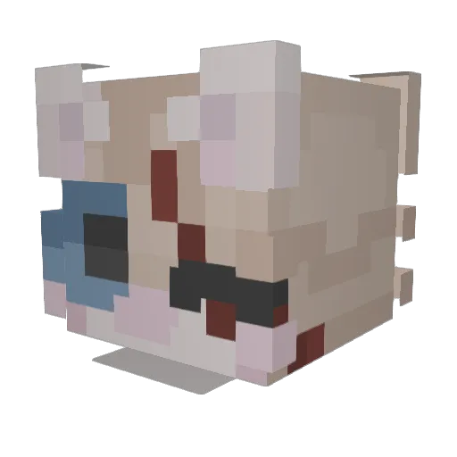 Foetifant Minecraft avatar head, 3D render