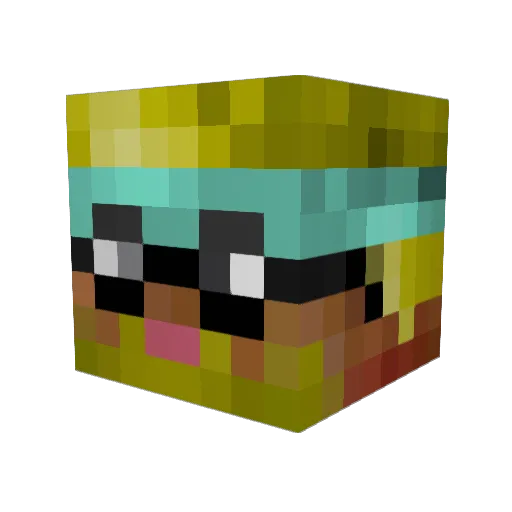 Foga Minecraft avatar head, 3D render